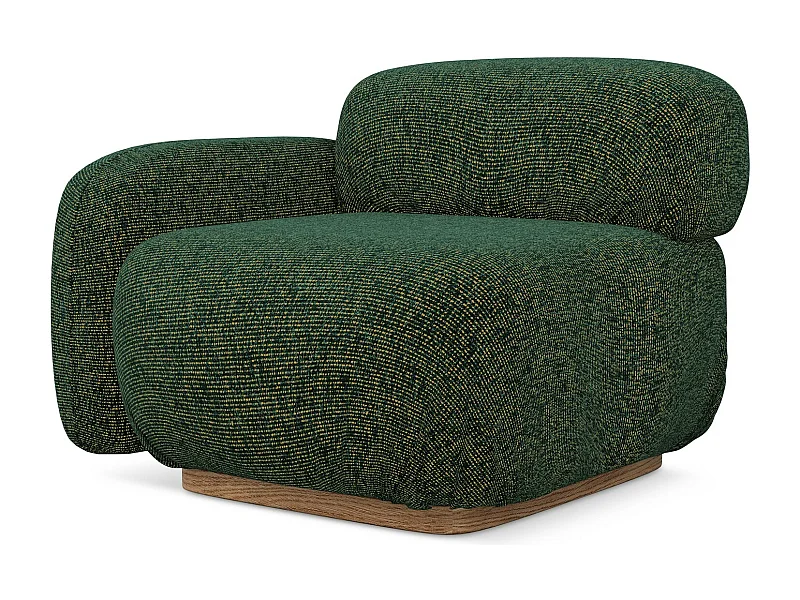 Module avec accoudoirs gauche en tissu texturé - vert - AILANI