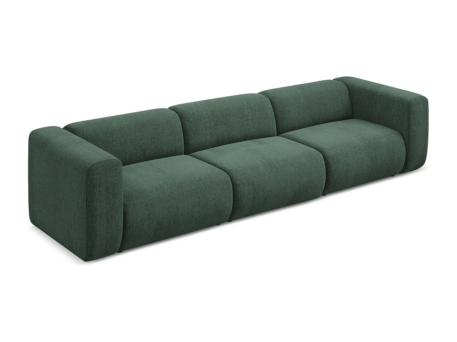Modulares 4-Sitzer Sofa - - Chenille - Grün - EKAHI