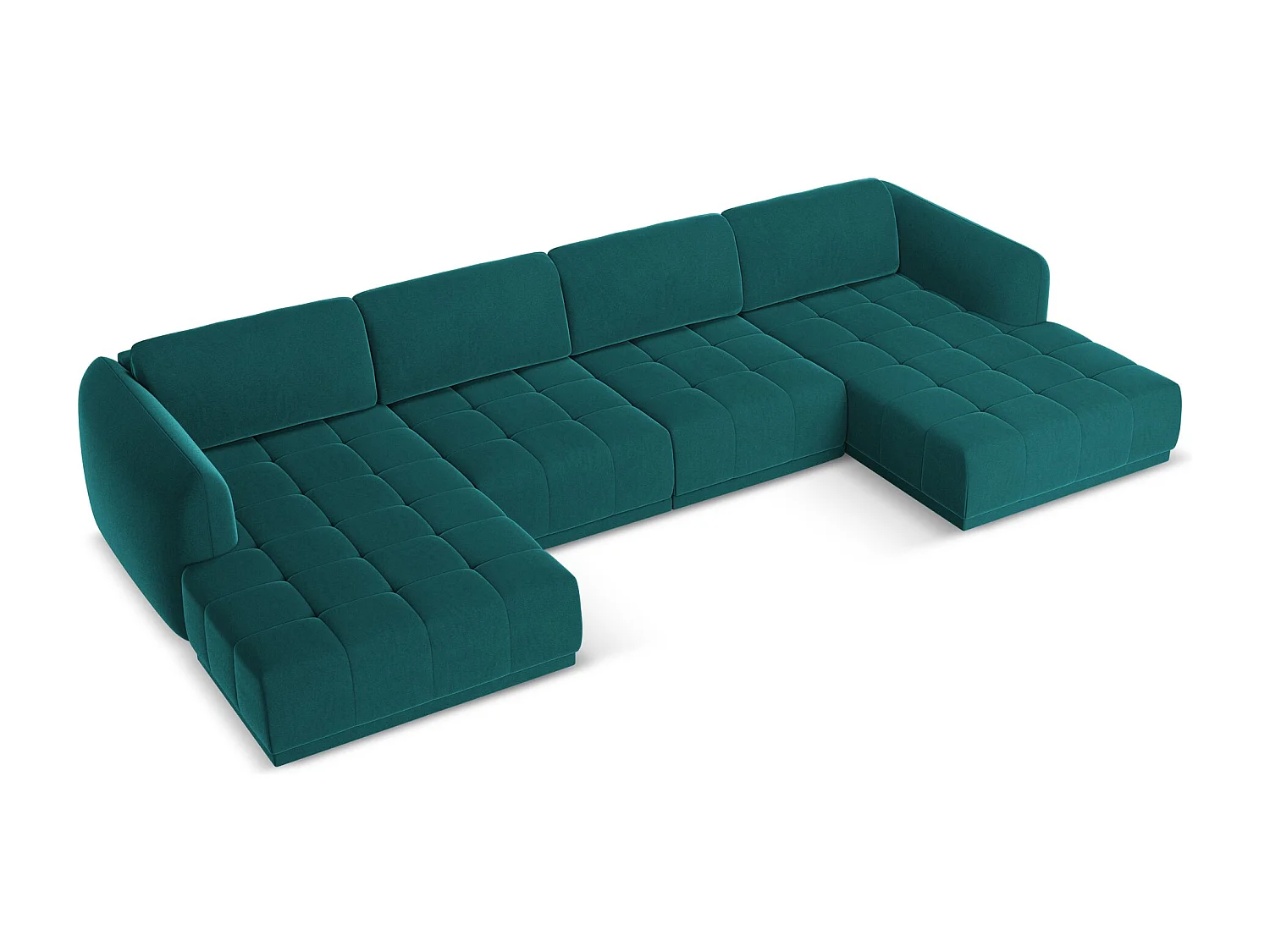 Panoramische hoekbank van marien velours - HOKU
