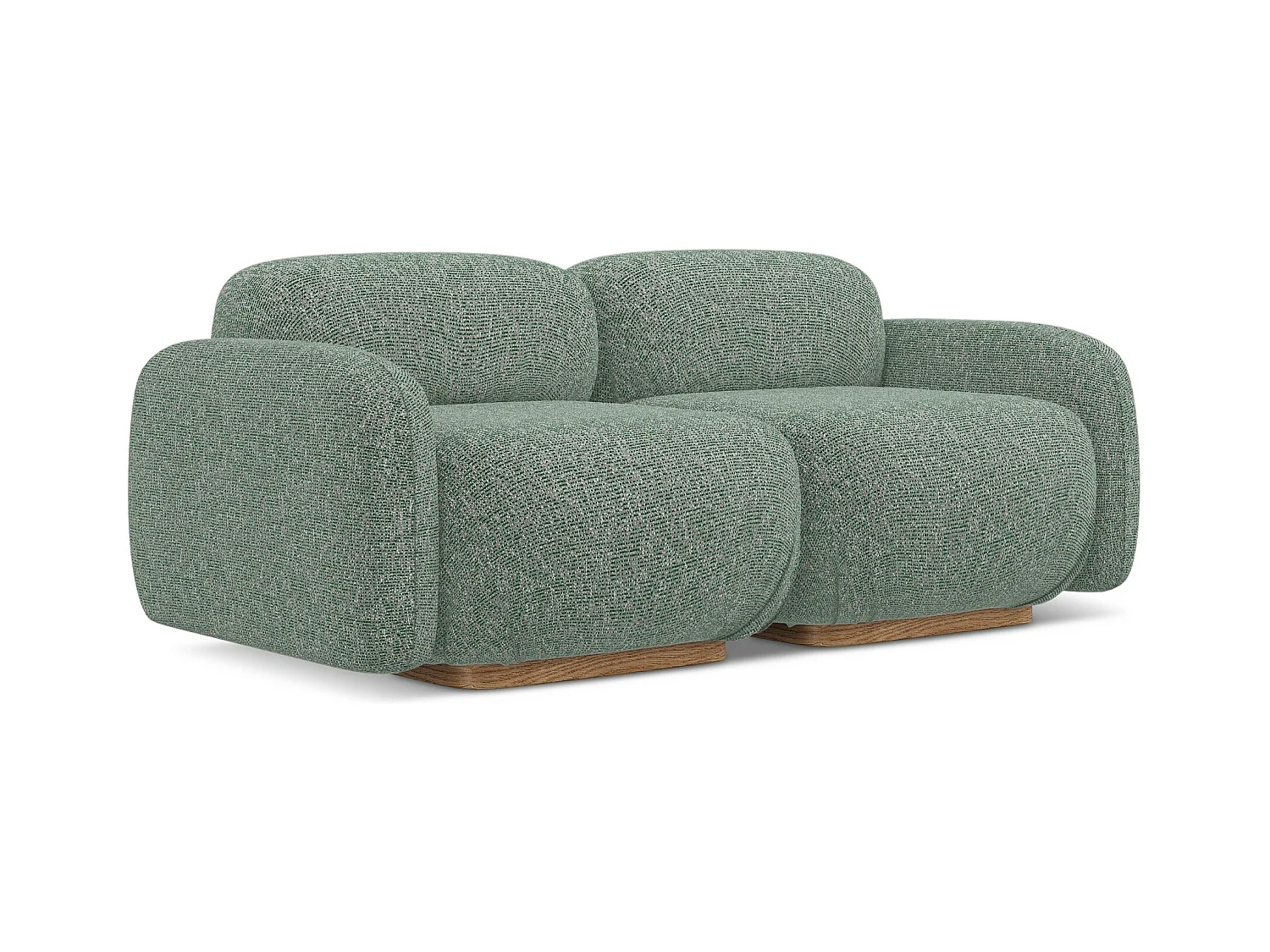 Canapé modulable 3 places en tissu texturé - vert clair - AILANI