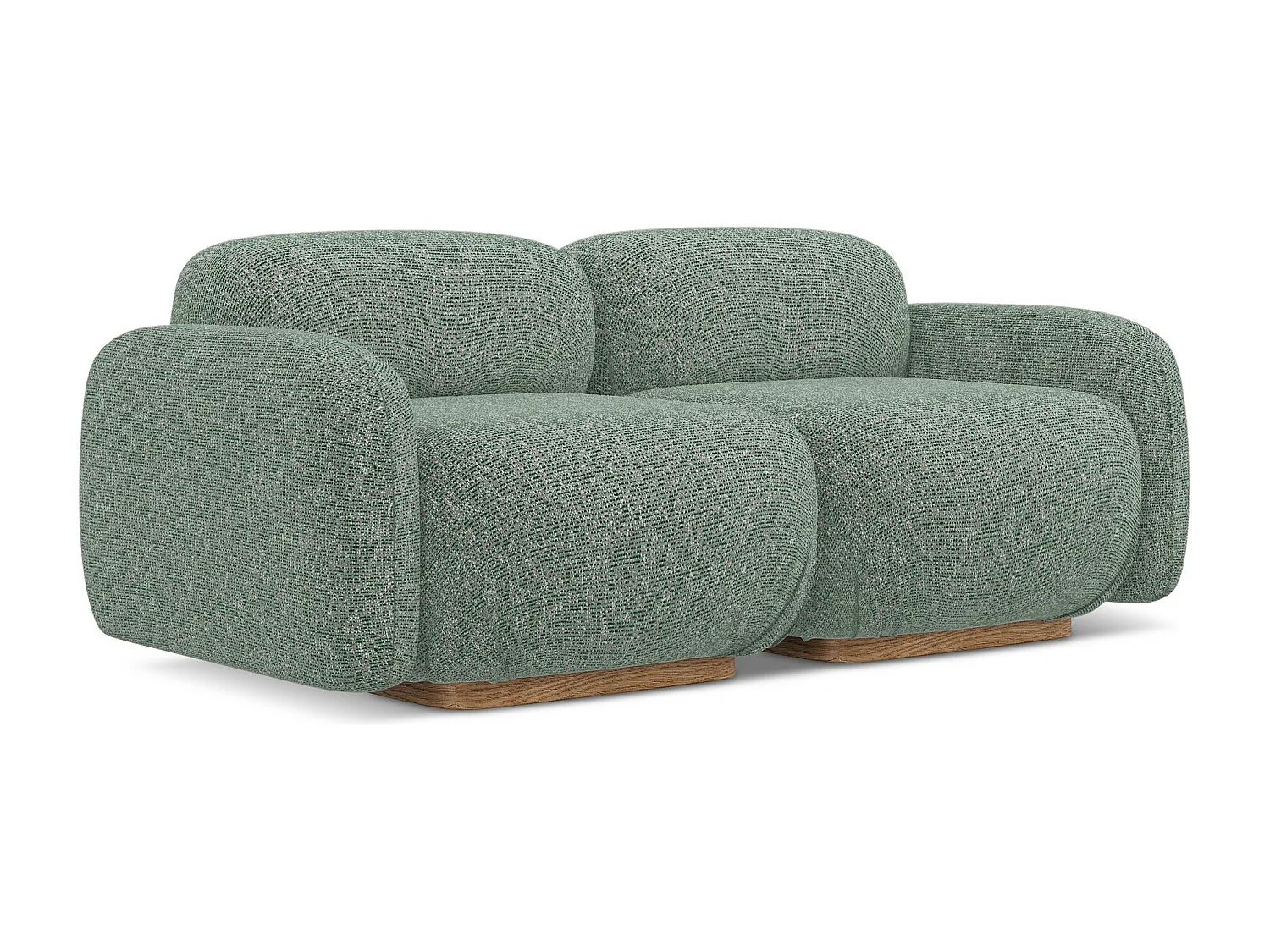 Canapé modulable 3 places en tissu texturé - vert clair - AILANI