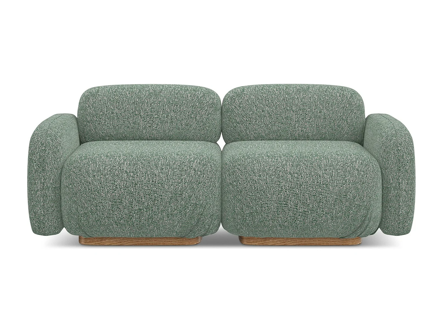 Canapé modulable 3 places en tissu texturé - vert clair - AILANI