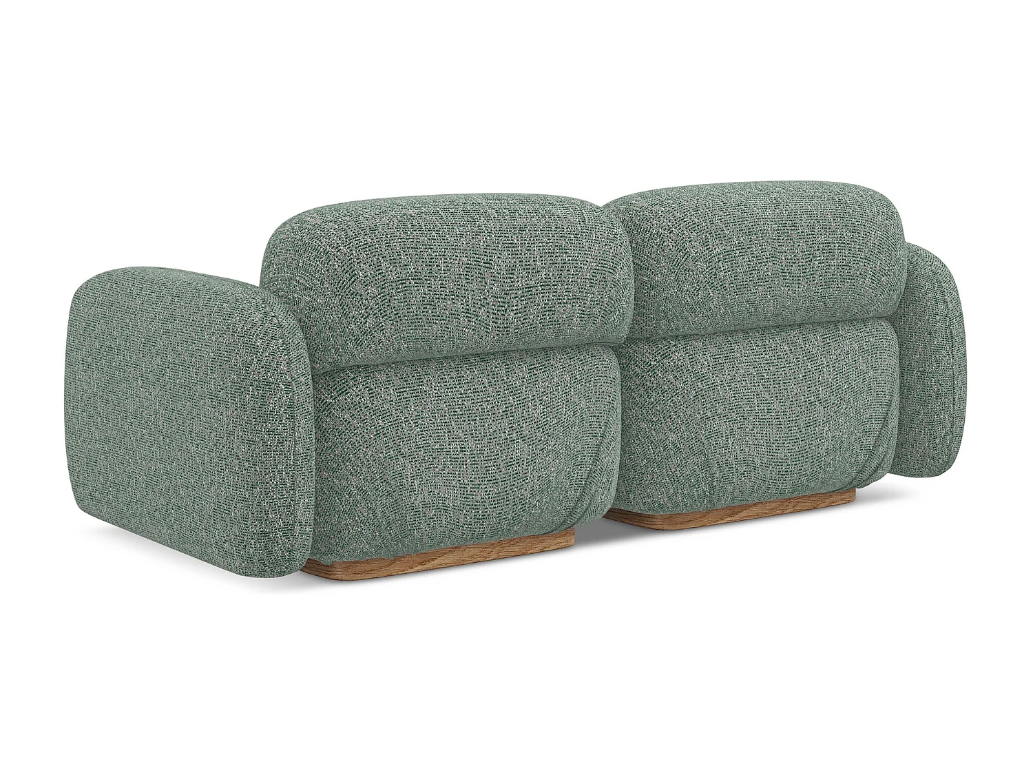 Canapé modulable 3 places en tissu texturé - vert clair - AILANI