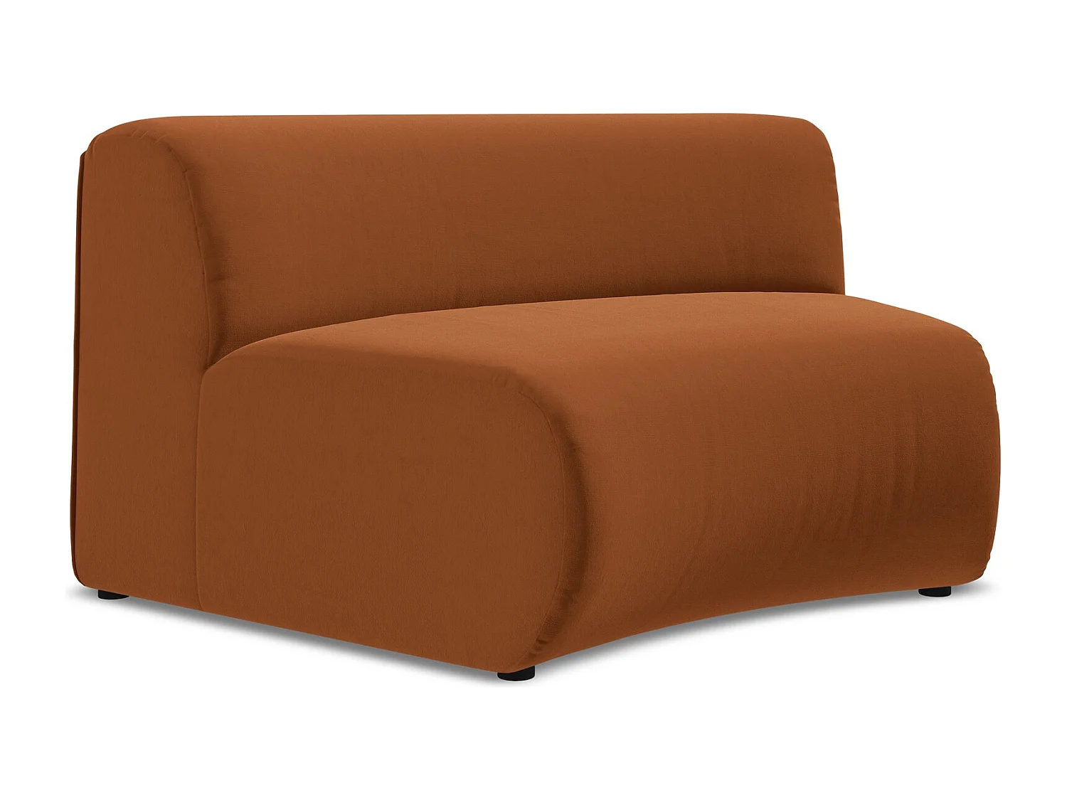 Bankmodule hoek van terracotta velours - EKAHI