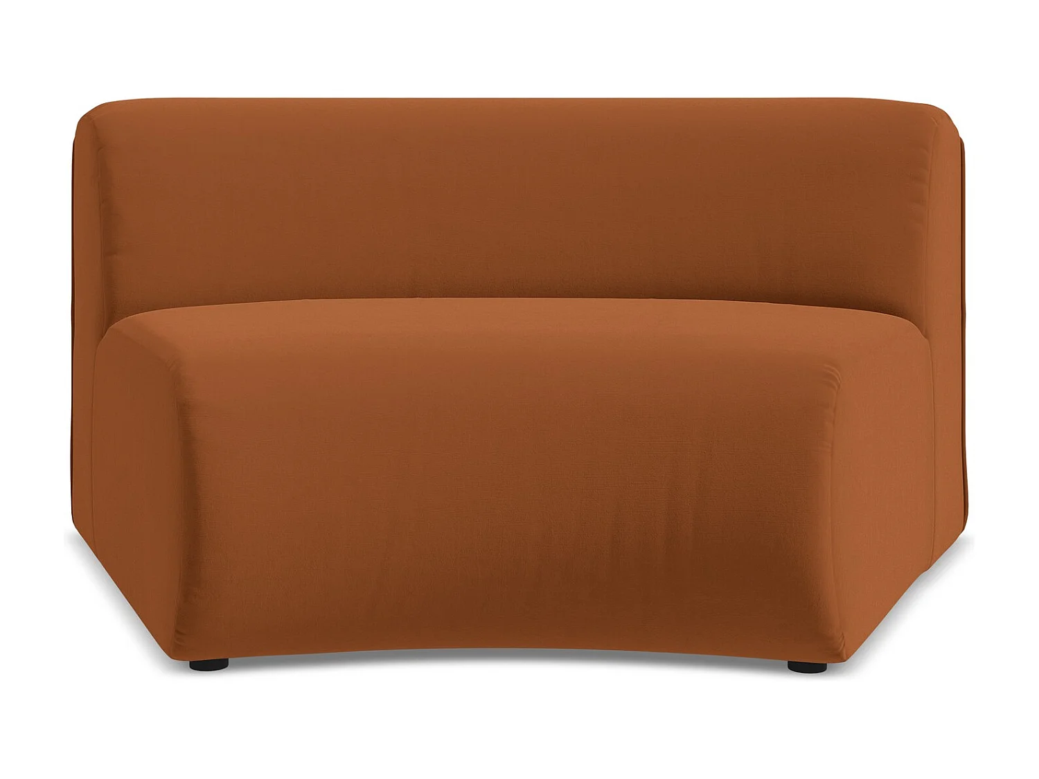 Bankmodule hoek van terracotta velours - EKAHI