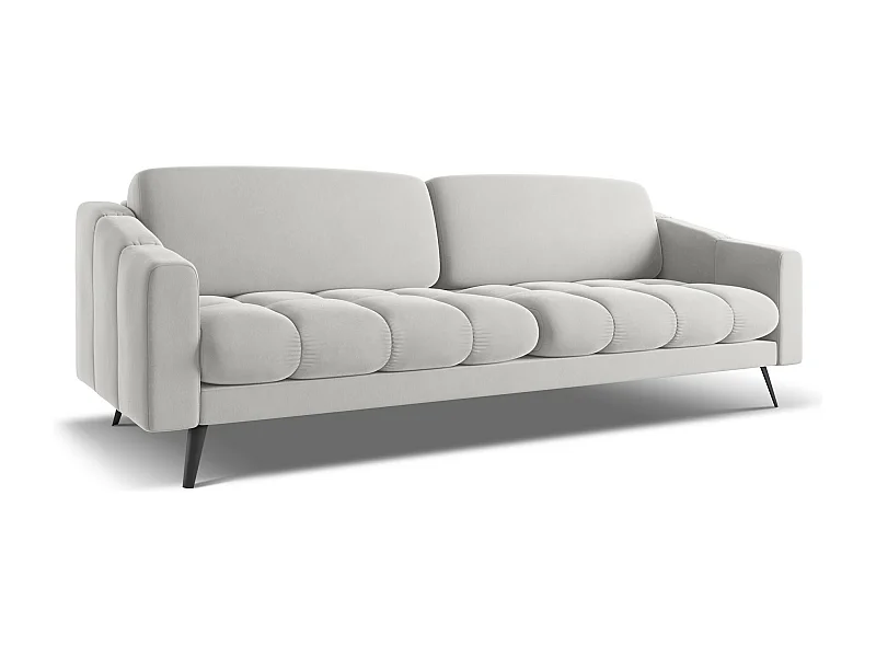 4-Sitzer Sofa - - Samt - Silber - NALU