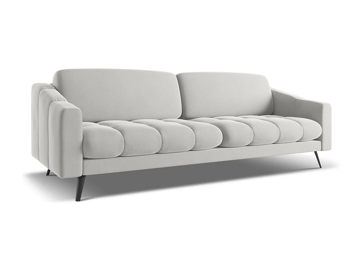 4-Sitzer Sofa - - Samt - Silber - NALU
