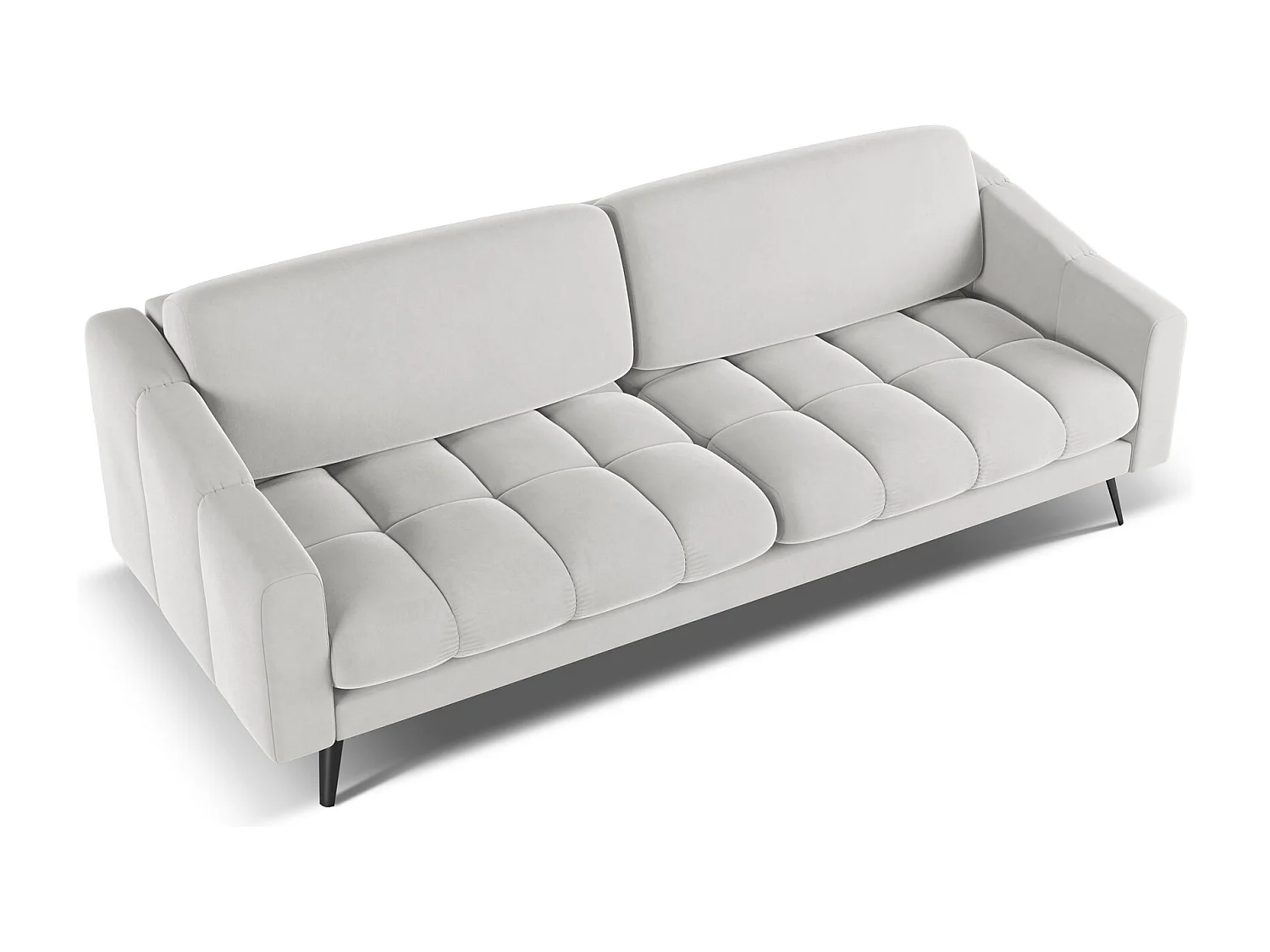 4-Sitzer Sofa - - Samt - Silber - NALU