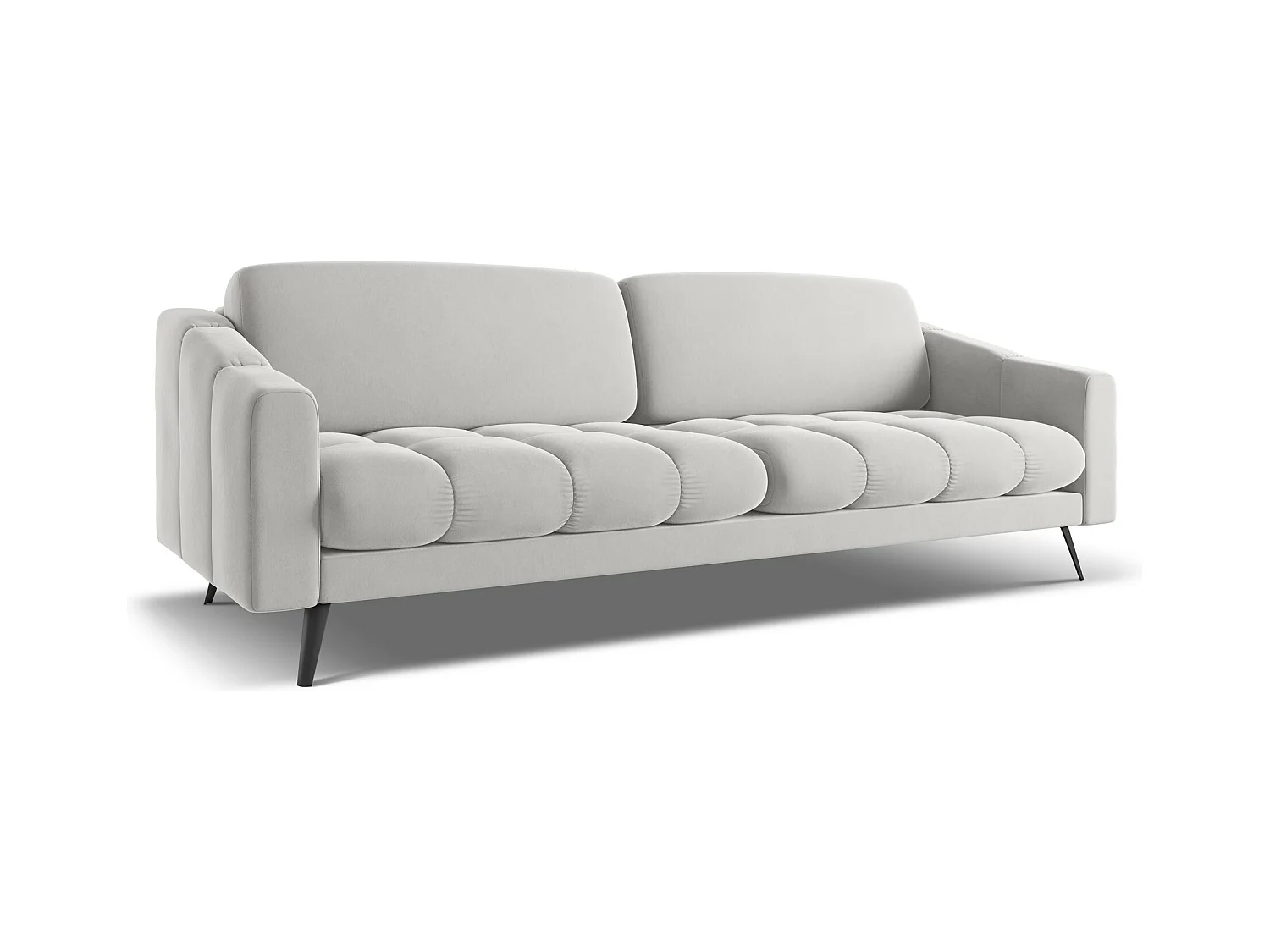 4-Sitzer Sofa - - Samt - Silber - NALU