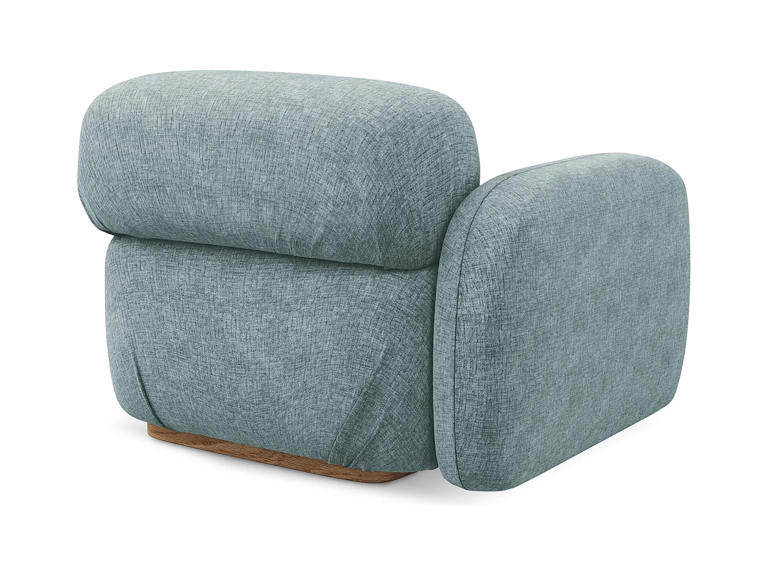 Bankmodule met armleuning links van jeans chenille stof - AILANI