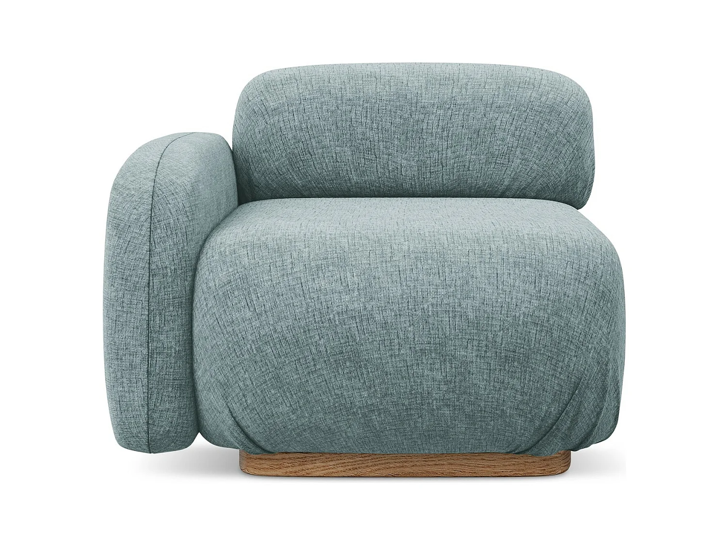 Bankmodule met armleuning links van jeans chenille stof - AILANI