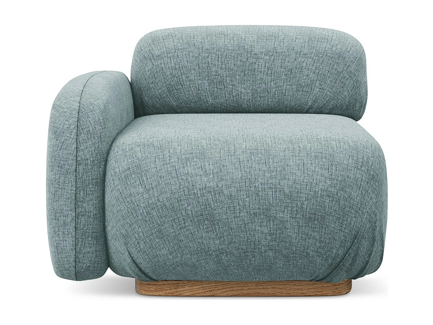 Bankmodule met armleuning links van jeans chenille stof - AILANI