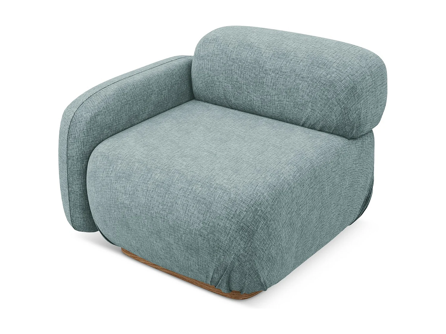 Bankmodule met armleuning links van jeans chenille stof - AILANI