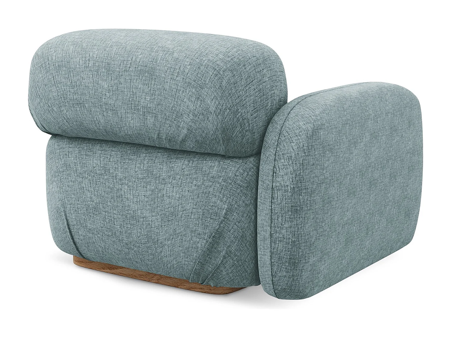 Bankmodule met armleuning links van jeans chenille stof - AILANI