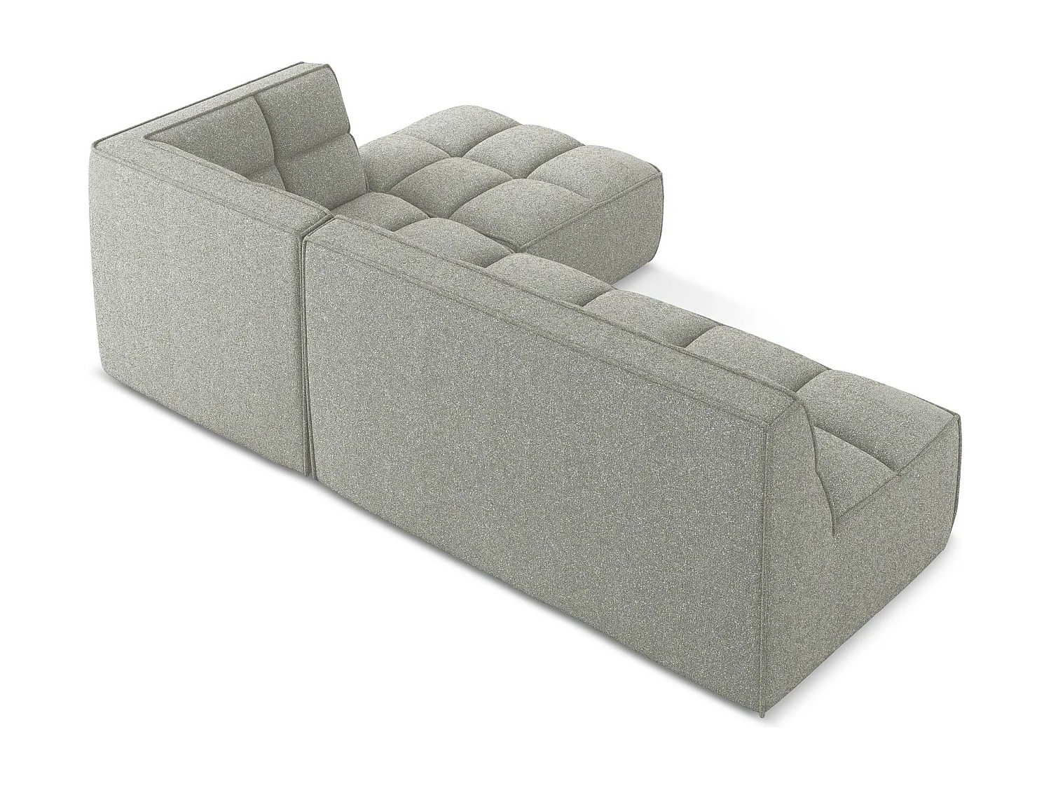 Modulaire hoekbank rechts van lichtgrijs textuurstof - KALAI