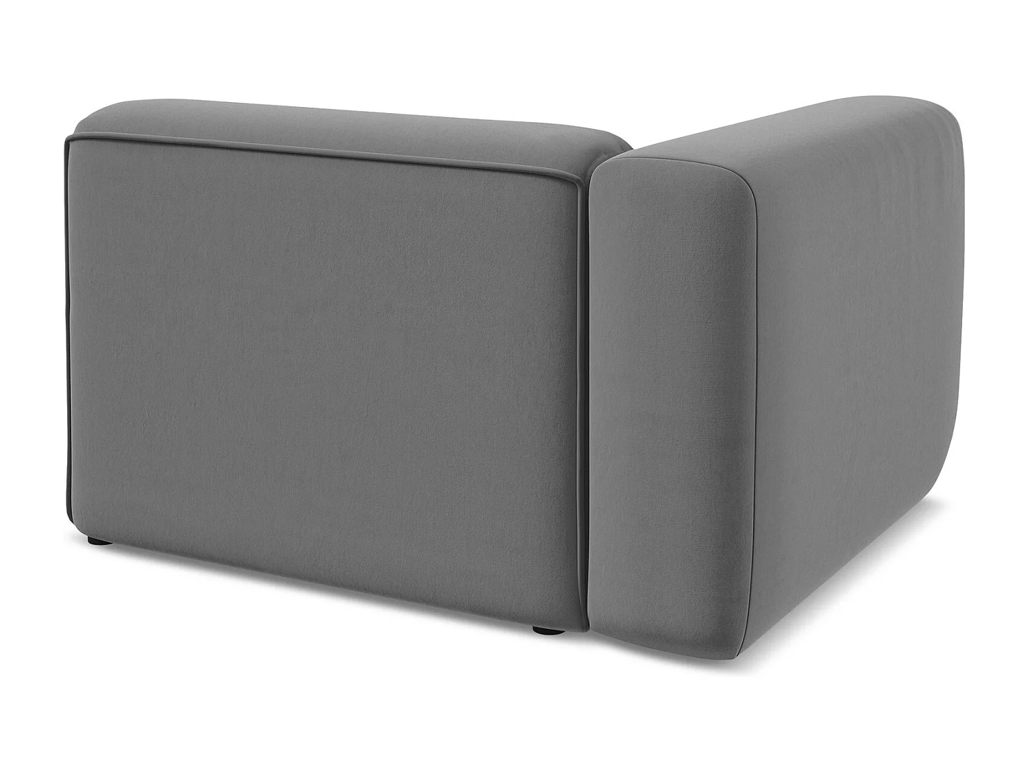 Module avec accoudoirs gauche en velours - gris - EKAHI