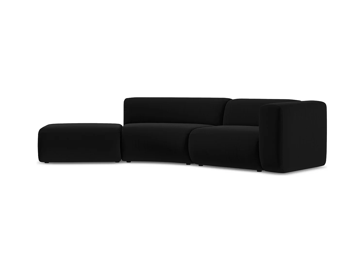4-Sitzer Sofa Links - - Samt - Schwarz - EKAHI
