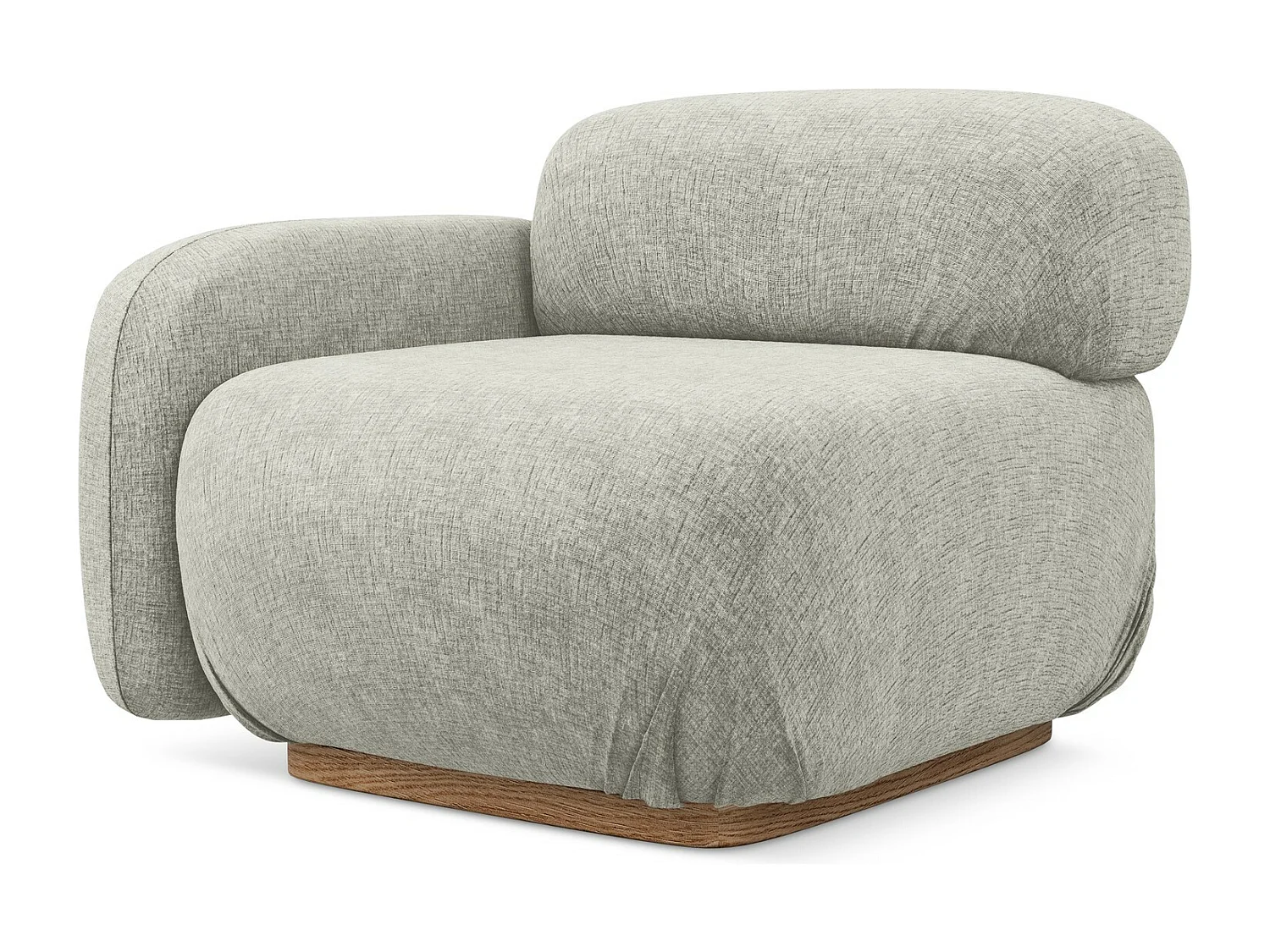 Module avec accoudoirs gauche en tissu chenille - argent - AILANI