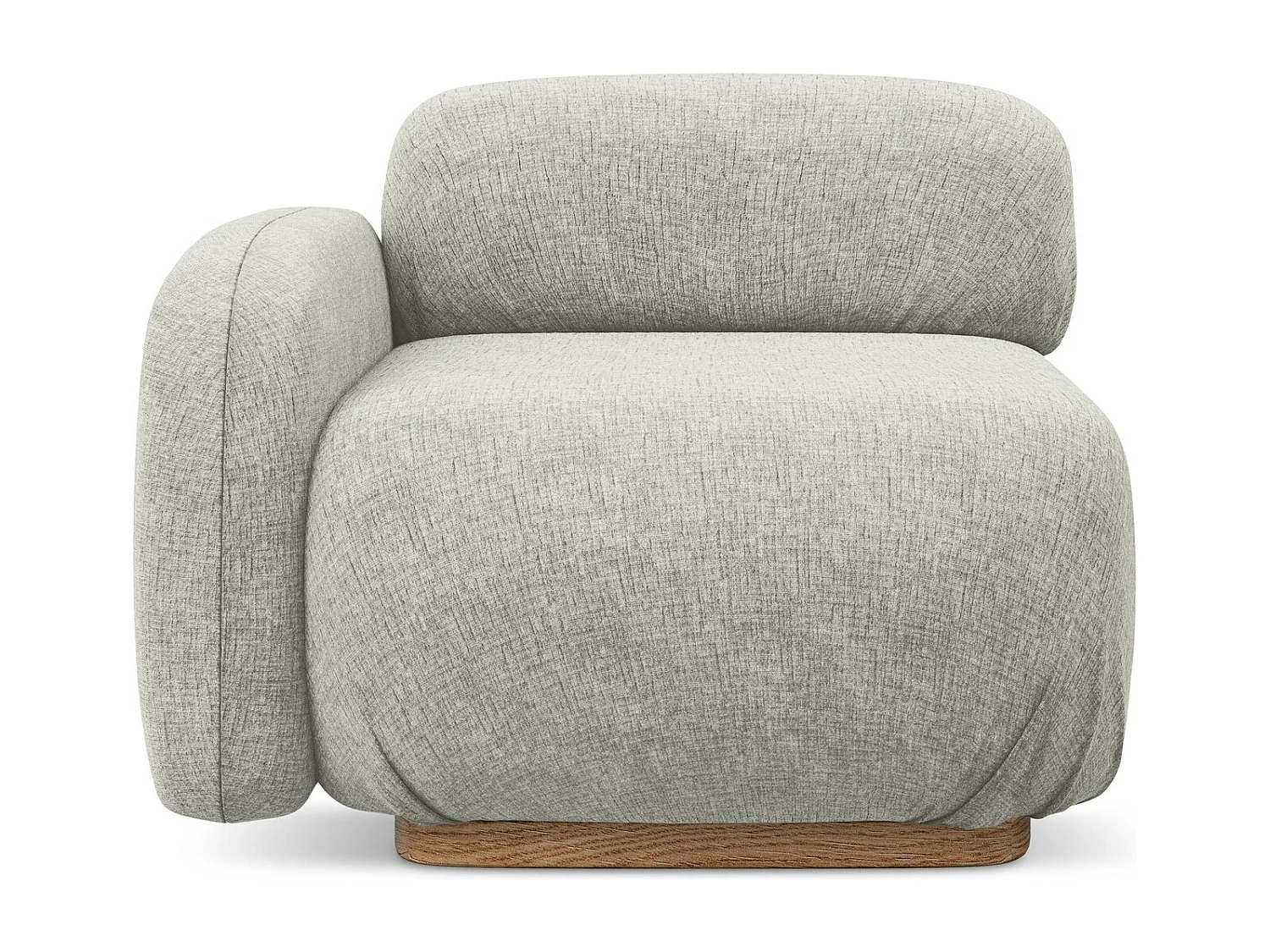 Module avec accoudoirs gauche en tissu chenille - argent - AILANI