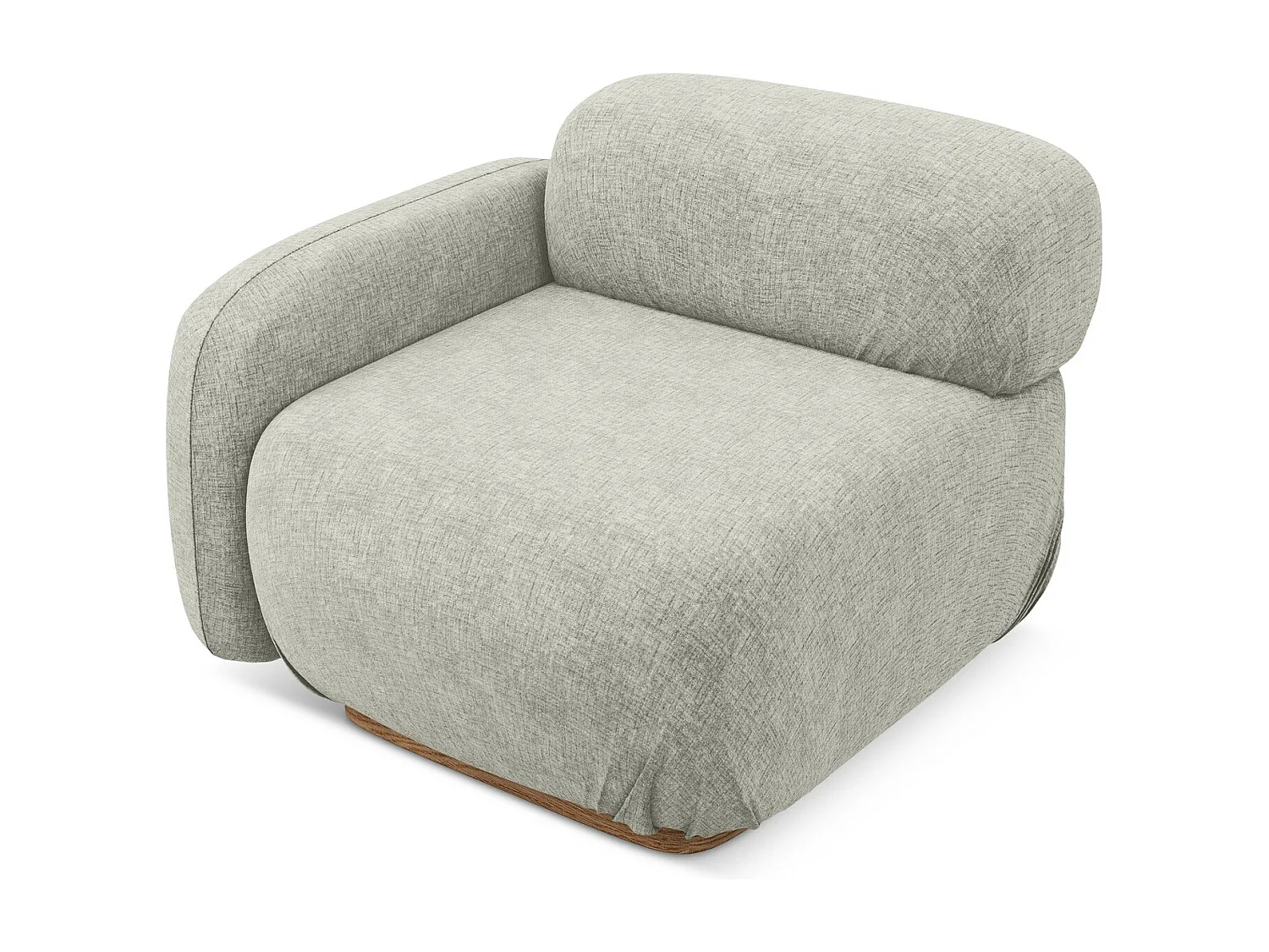 Module avec accoudoirs gauche en tissu chenille - argent - AILANI