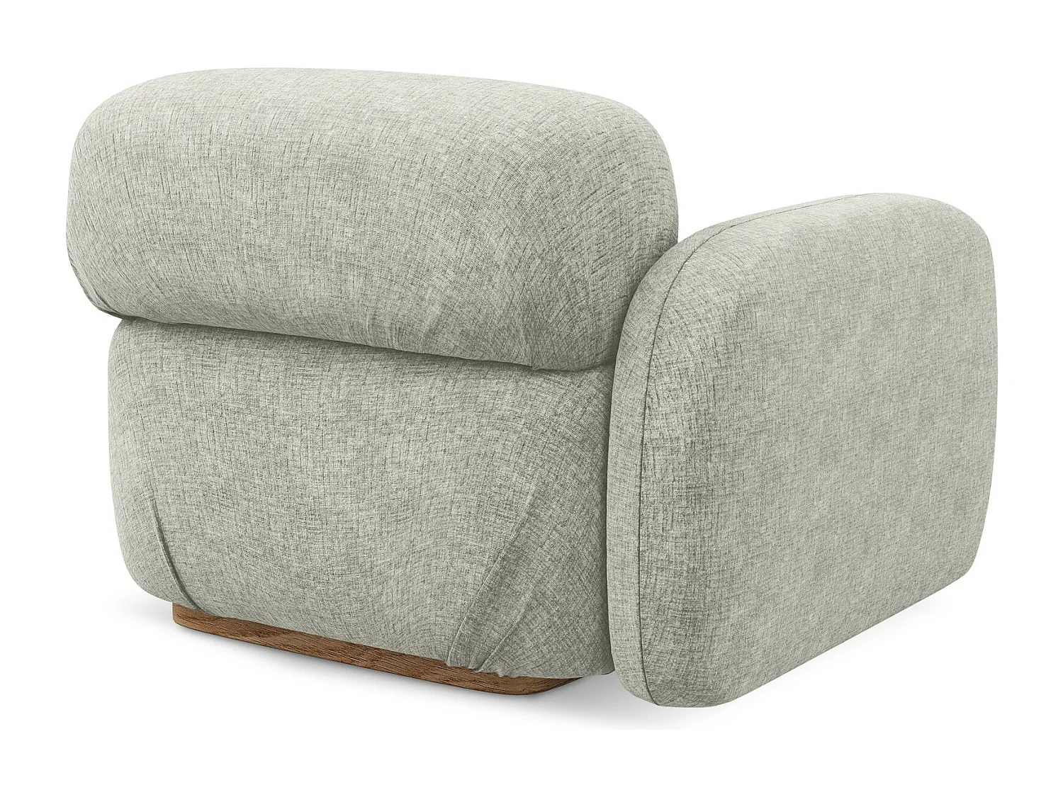 Module avec accoudoirs gauche en tissu chenille - argent - AILANI