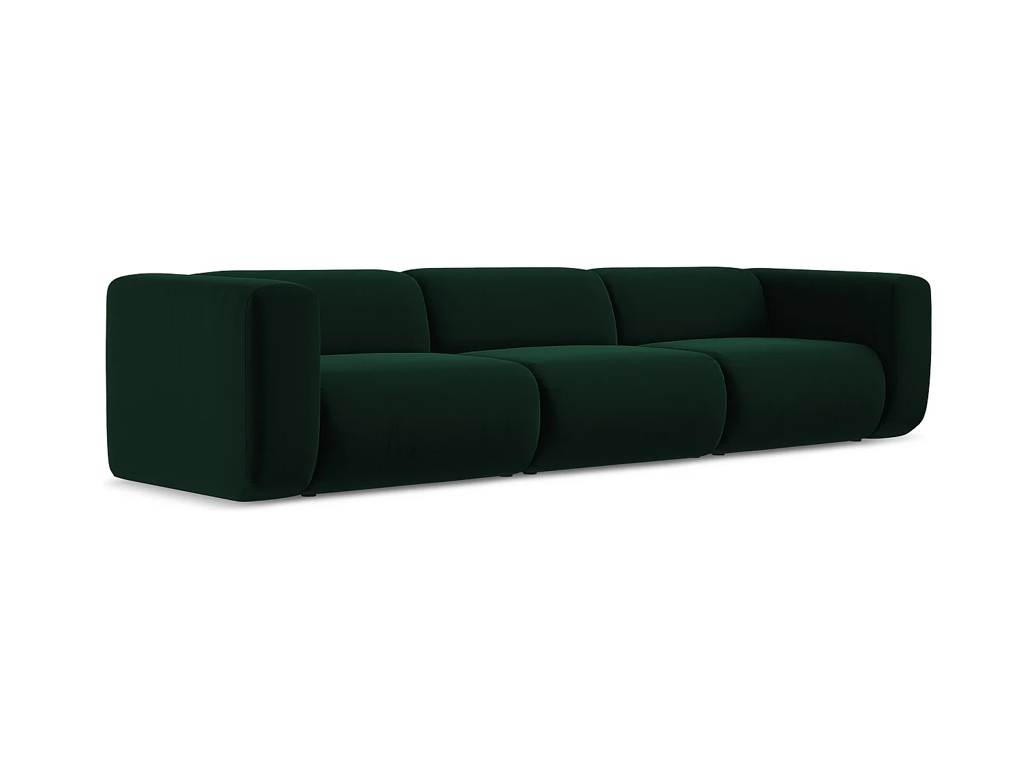 Modulares 4-Sitzer Sofa - - Samt - Flaschengrün - EKAHI