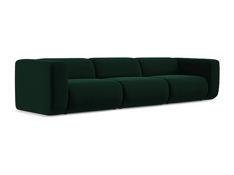 Modulares 4-Sitzer Sofa - - Samt - Flaschengrün - EKAHI