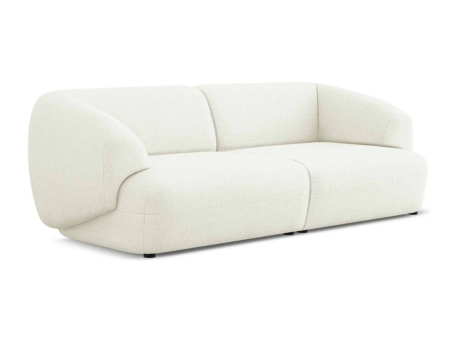 Vierzits modulaire bank van wit bouclé - MOANA