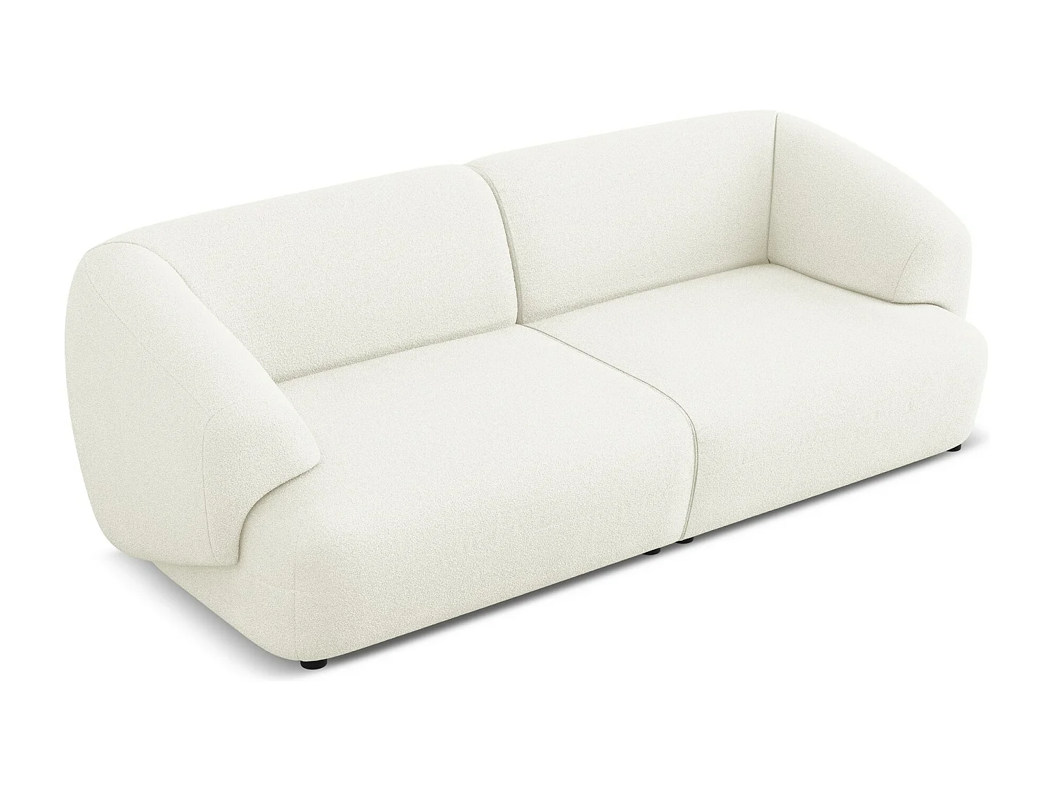 Vierzits modulaire bank van wit bouclé - MOANA