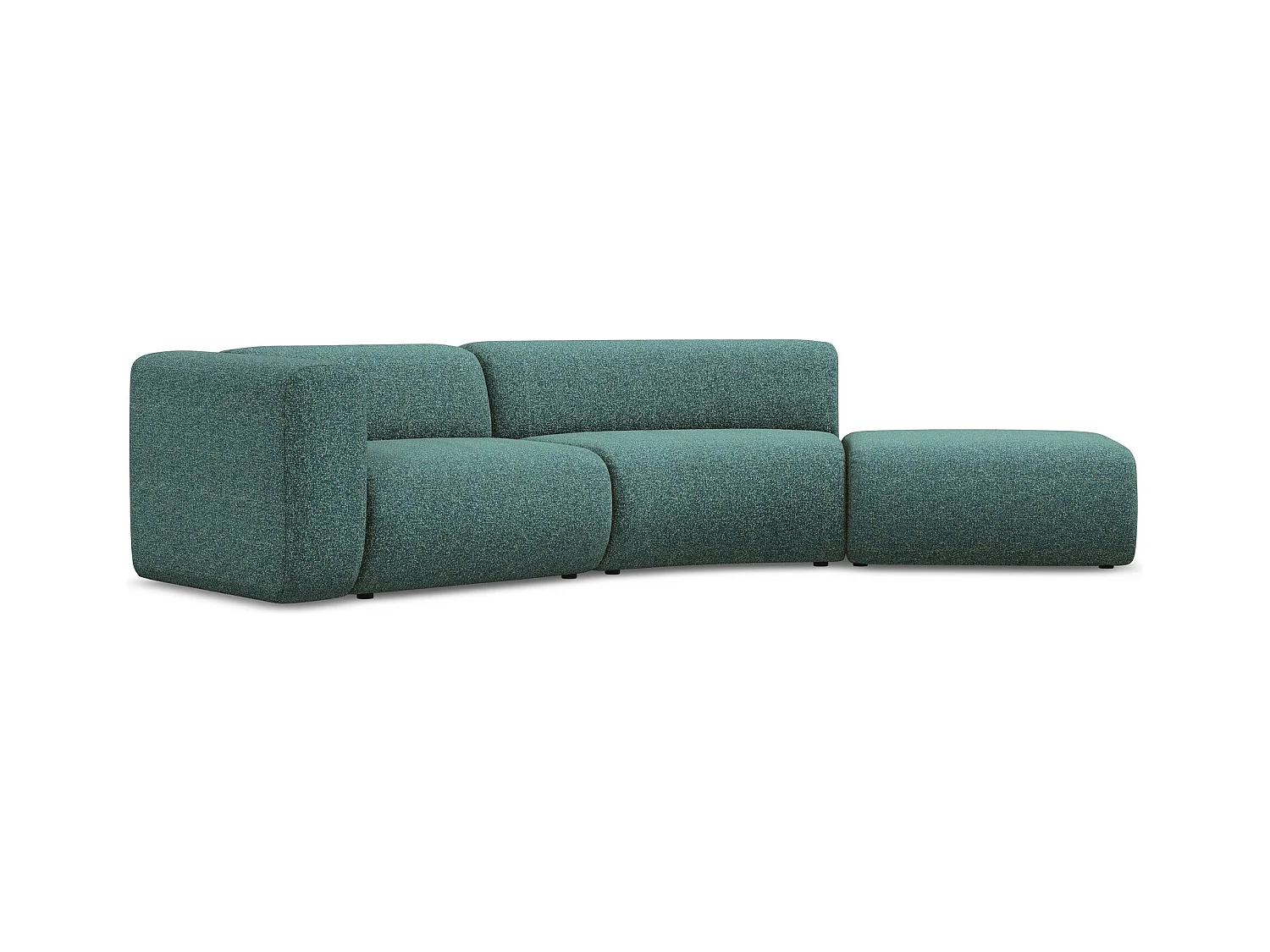 4-Sitzer Sofa Rechts - - Strukturstoff - Marine - EKAHI