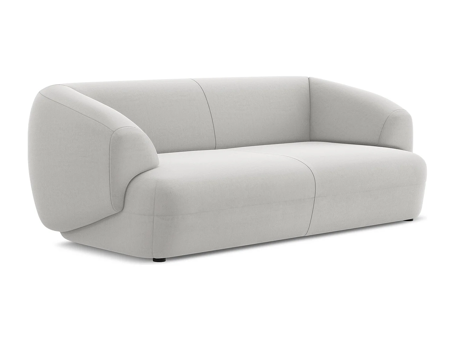 3-Sitzer Sofa - - Samt - Silber - MOANA