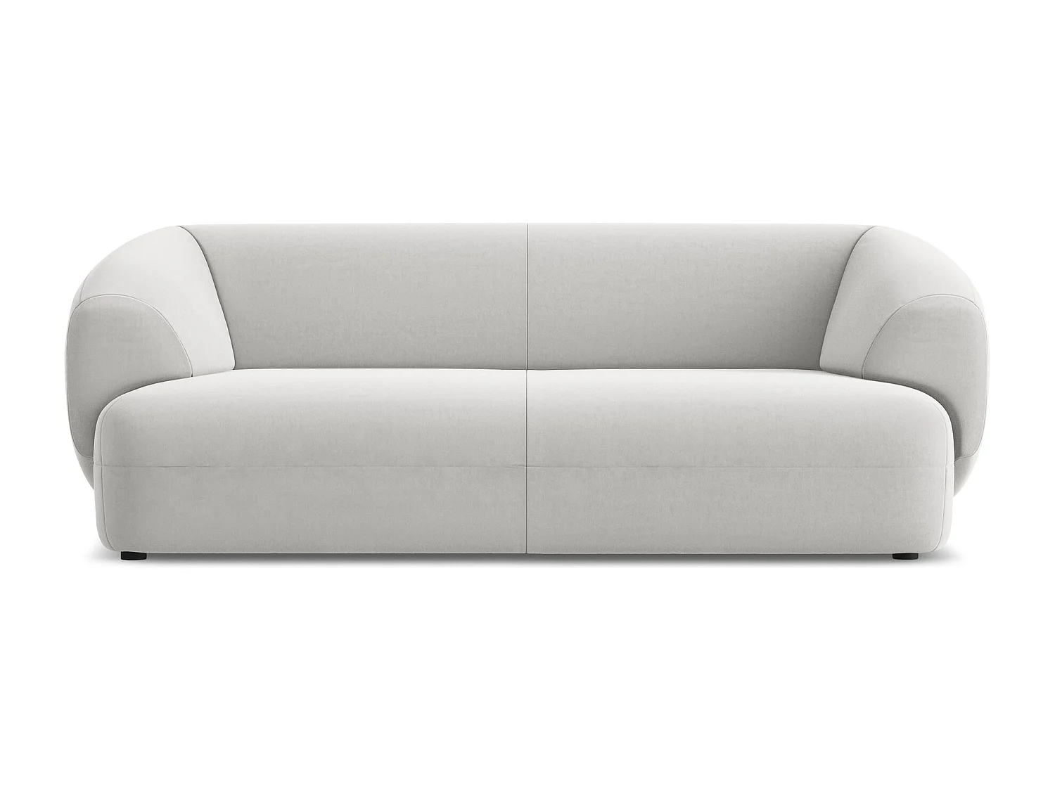 3-Sitzer Sofa - - Samt - Silber - MOANA