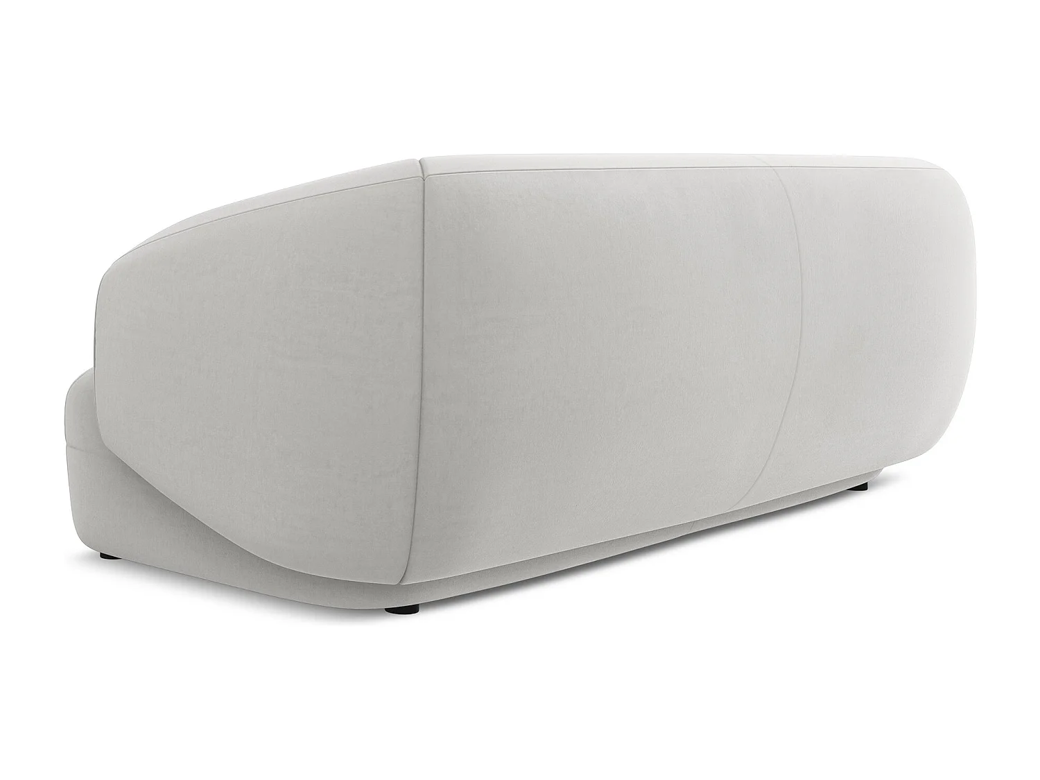 3-Sitzer Sofa - - Samt - Silber - MOANA