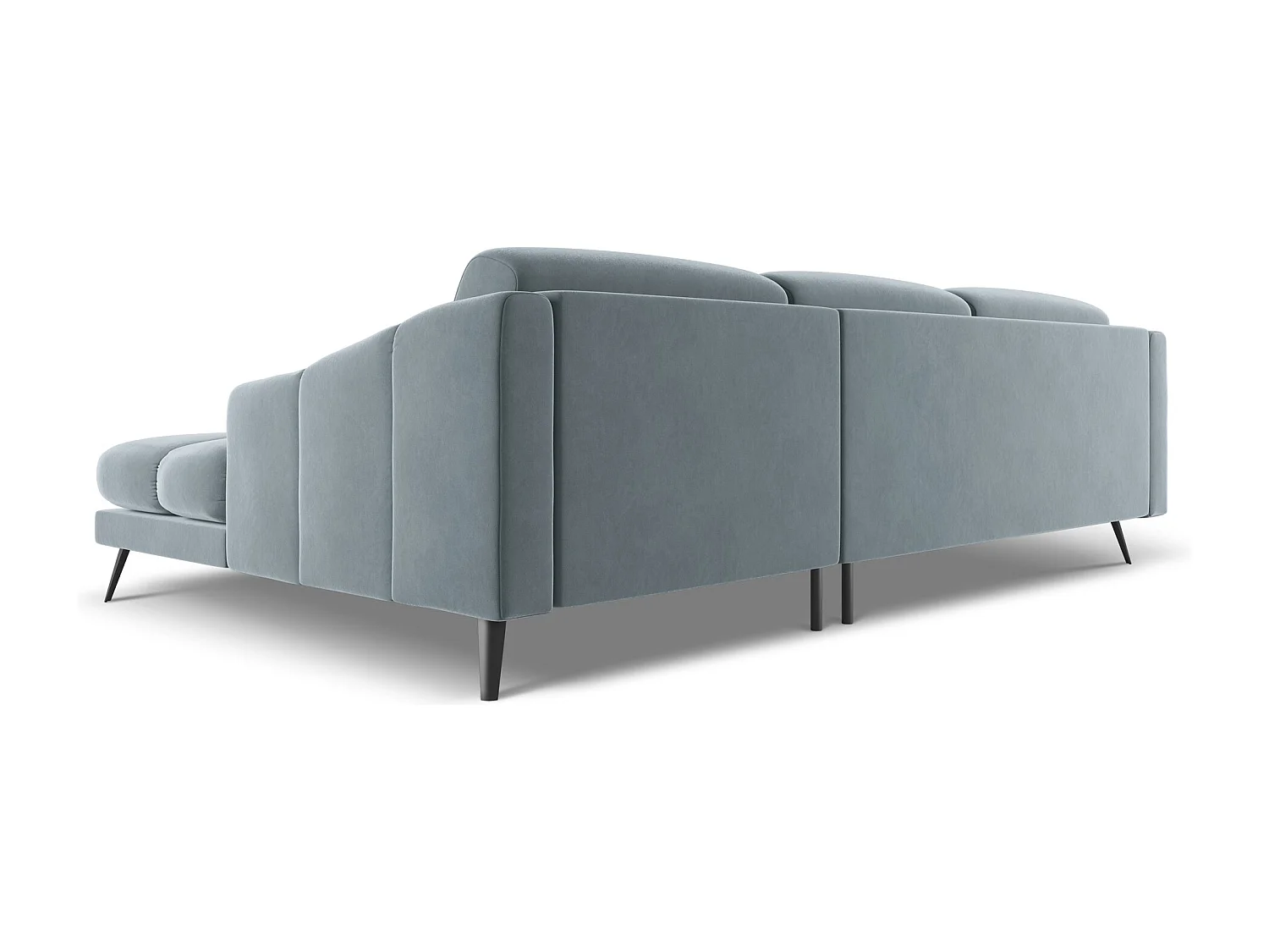 Ecksofa - Ecke Rechts - Samt - Hellblau - NALU
