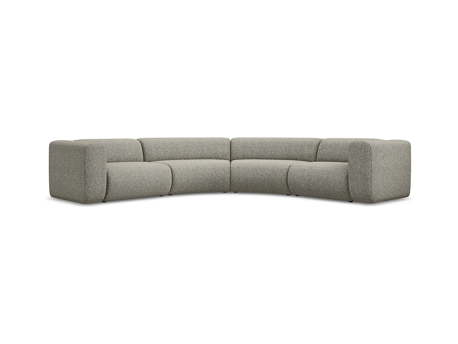 Canapé d'angle modulable en tissu texturé - beige foncé - EKAHI