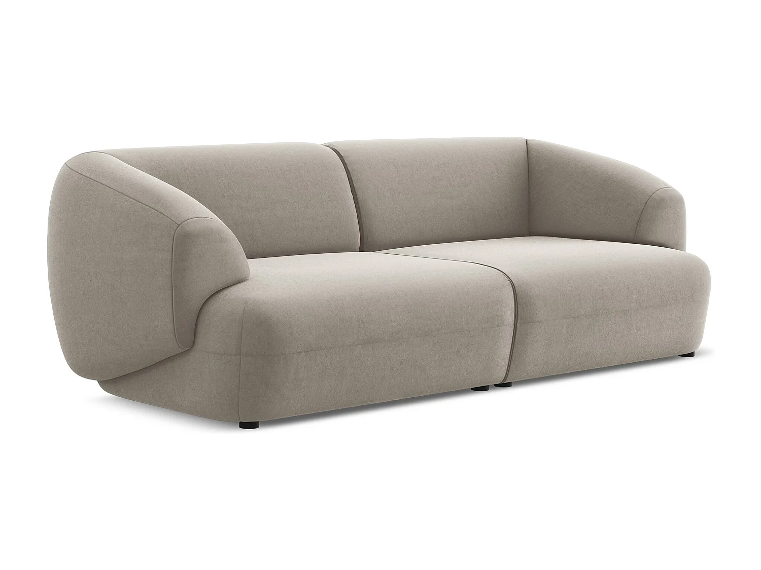 Modulares 4-Sitzer Sofa - - Samt - Taupe - MOANA
