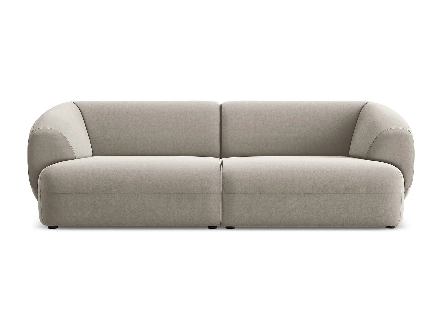 Modulares 4-Sitzer Sofa - - Samt - Taupe - MOANA