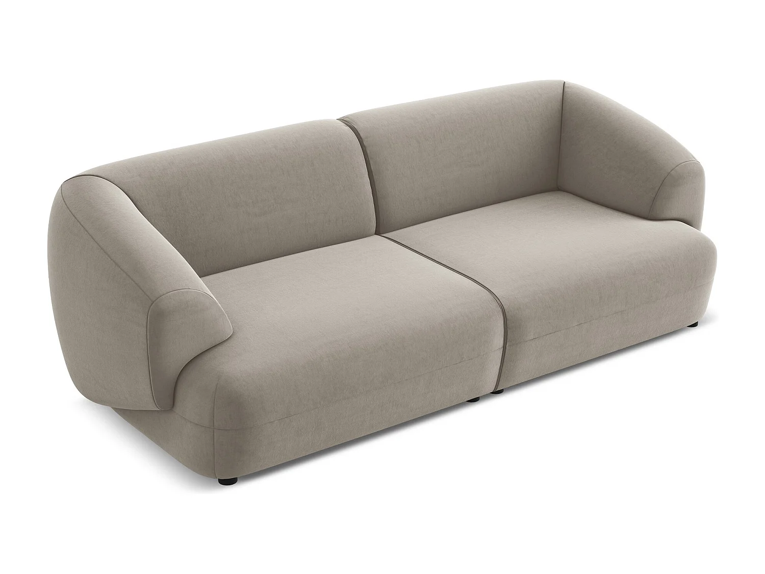 Modulares 4-Sitzer Sofa - - Samt - Taupe - MOANA