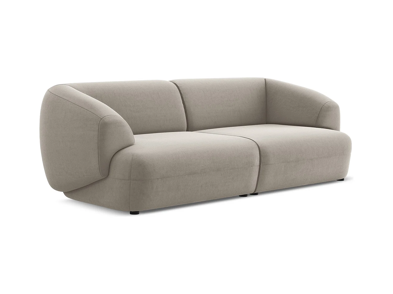 Modulares 4-Sitzer Sofa - - Samt - Taupe - MOANA