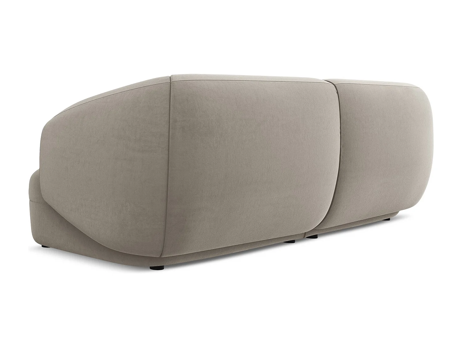 Canapé modulable 4 places en velours - taupe - MOANA