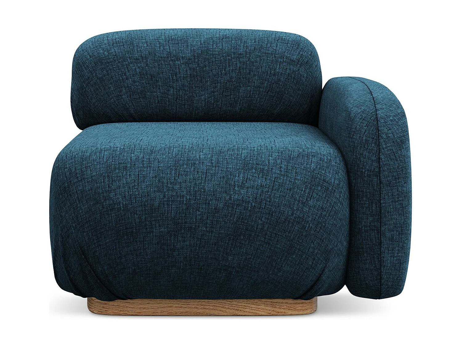 Bankmodule met armleuning rechts van koningsblauw chenille stof - AILANI