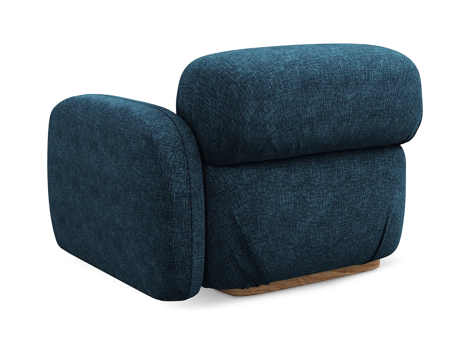 Bankmodule met armleuning rechts van koningsblauw chenille stof - AILANI