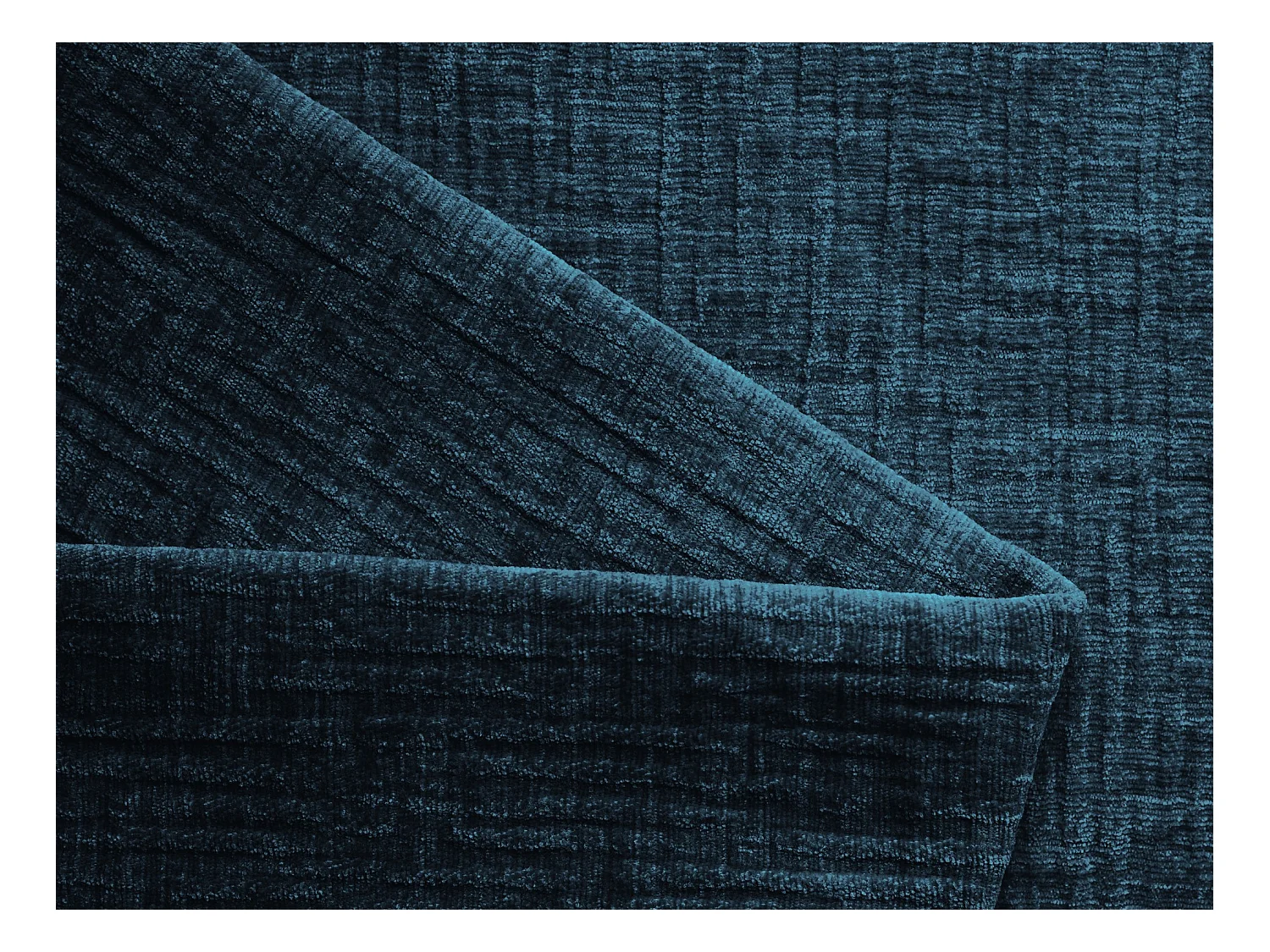 Bankmodule met armleuning rechts van koningsblauw chenille stof - AILANI