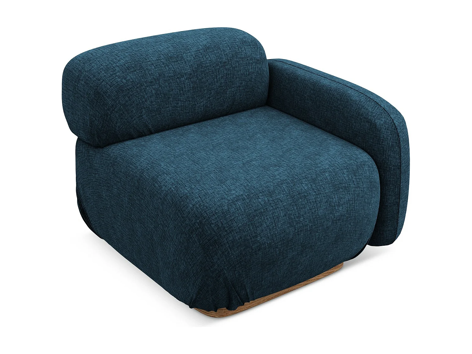 Bankmodule met armleuning rechts van koningsblauw chenille stof - AILANI