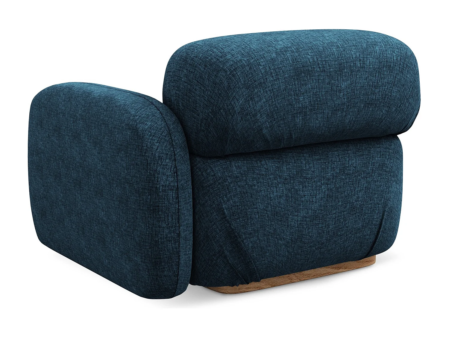 Bankmodule met armleuning rechts van koningsblauw chenille stof - AILANI