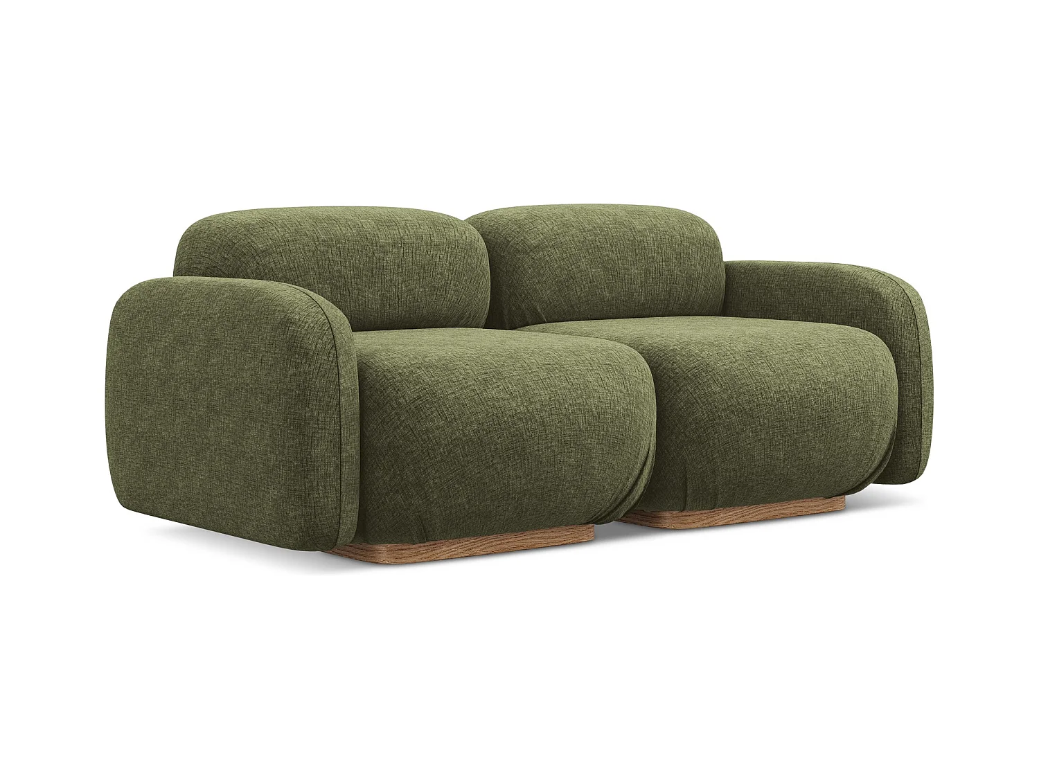 Modulares 3-Sitzer Sofa - - Chenille - Olive - AILANI