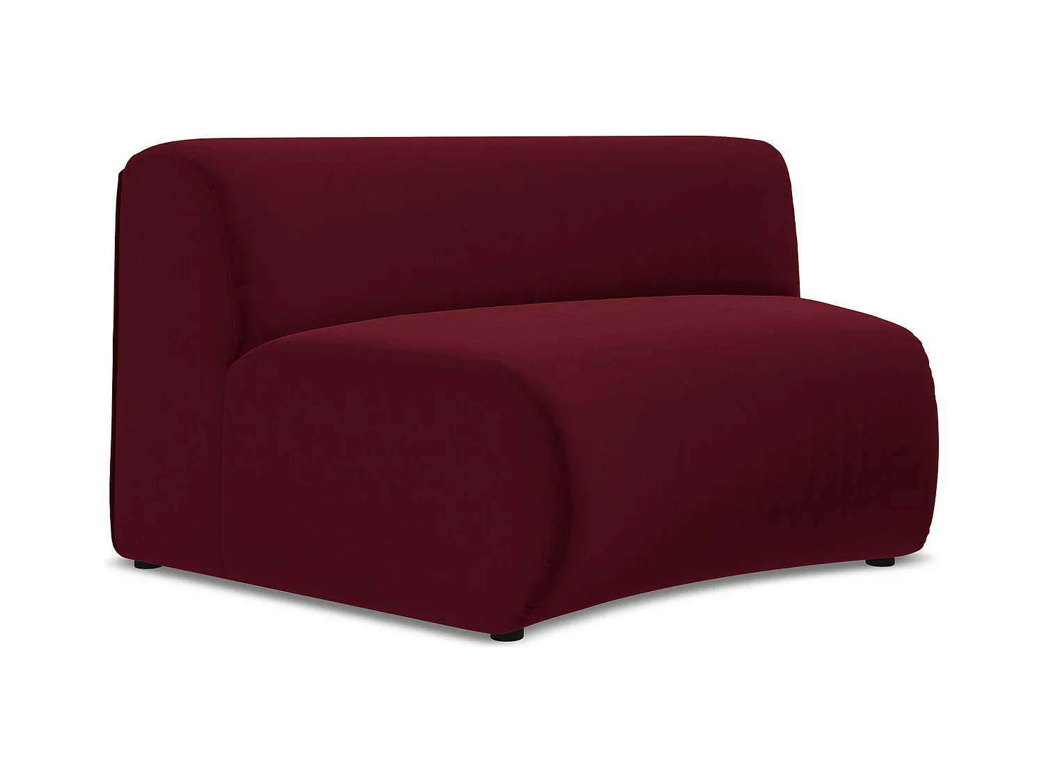Fauteuil d'angle pour canapé modulable en velours - bourgogne - EKAHI