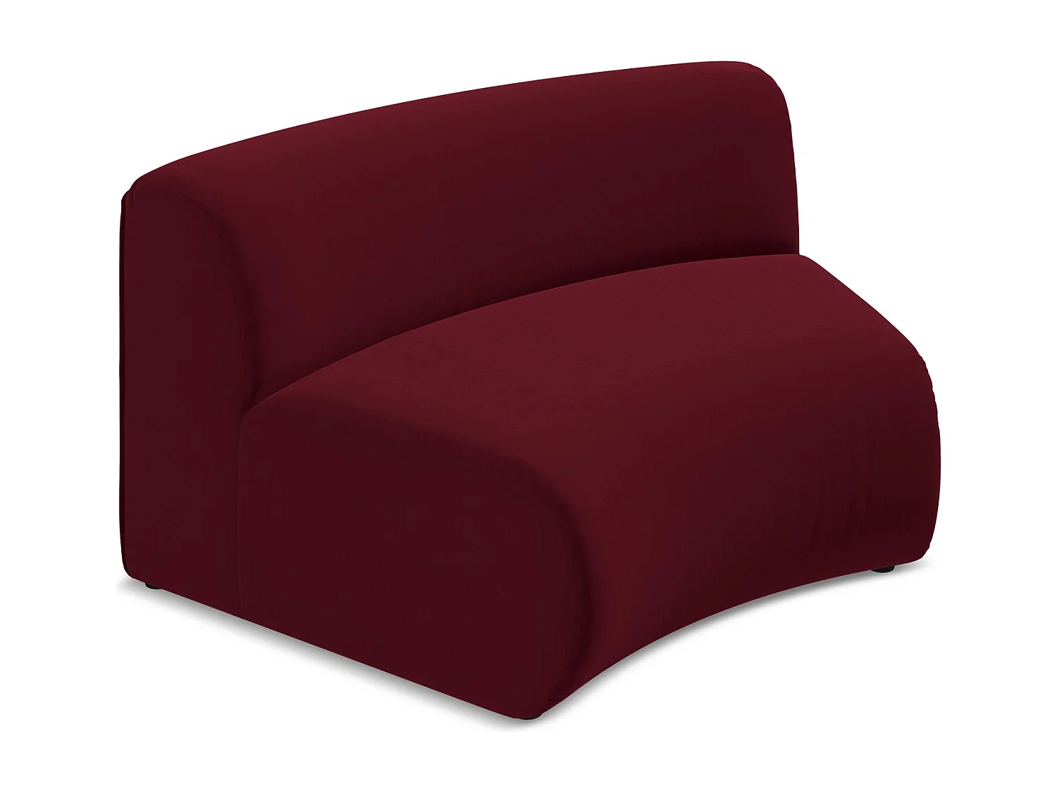 Fauteuil d'angle pour canapé modulable en velours - bourgogne - EKAHI