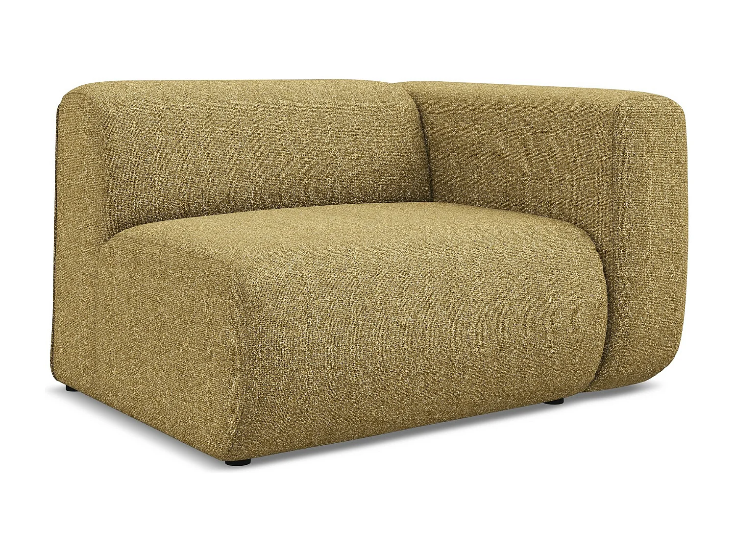 Module avec accoudoirs droit en tissu texturé - moutarde - EKAHI