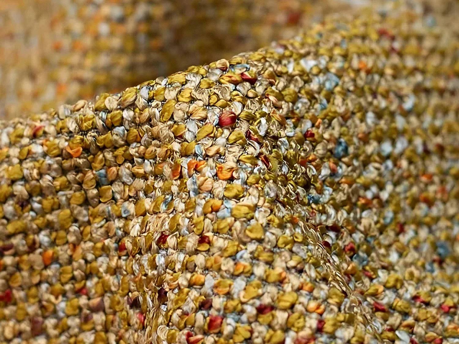 Module avec accoudoirs droit en tissu texturé - moutarde - EKAHI